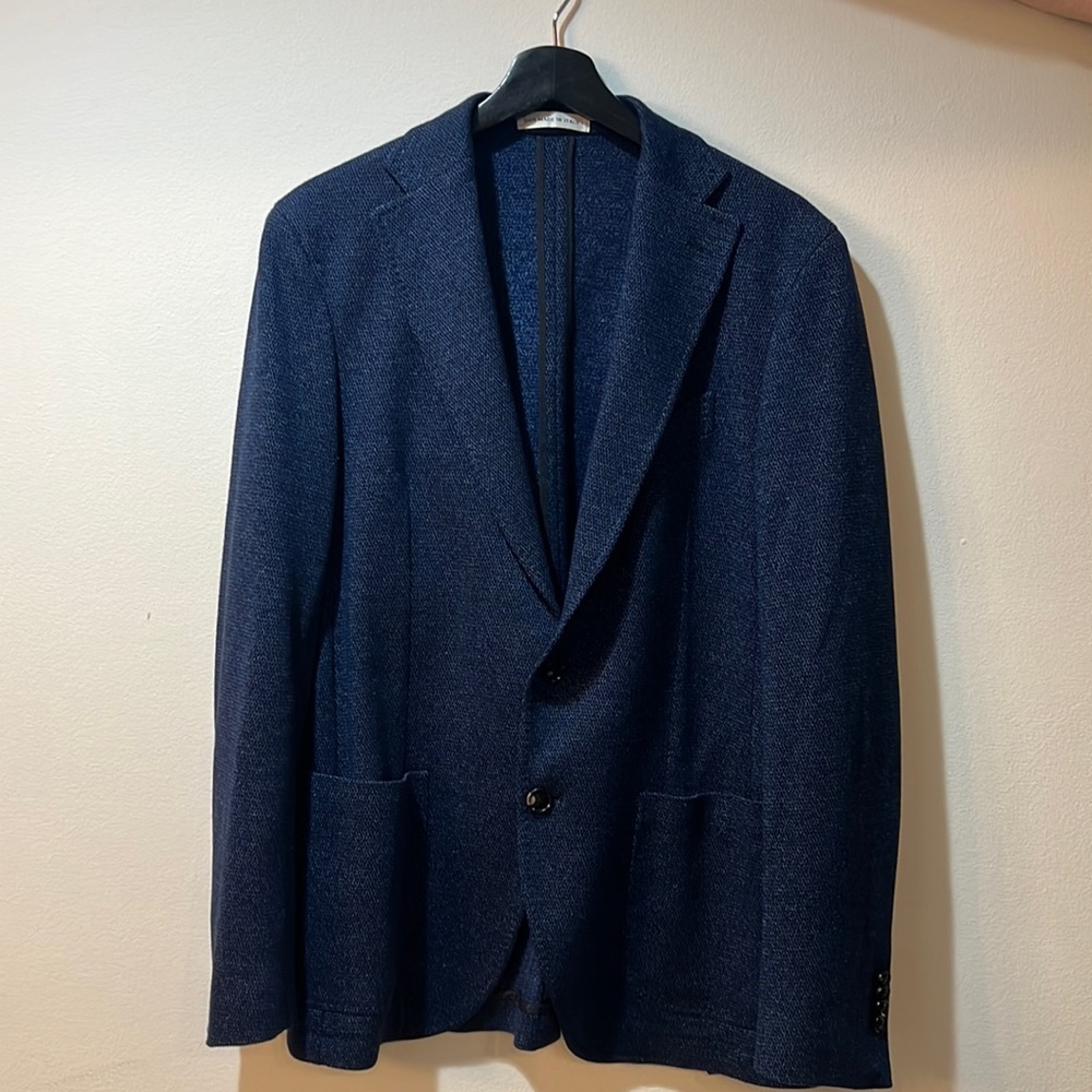 Italian High Quality Fine Blue Blazer for Men - Sartoria Latorre